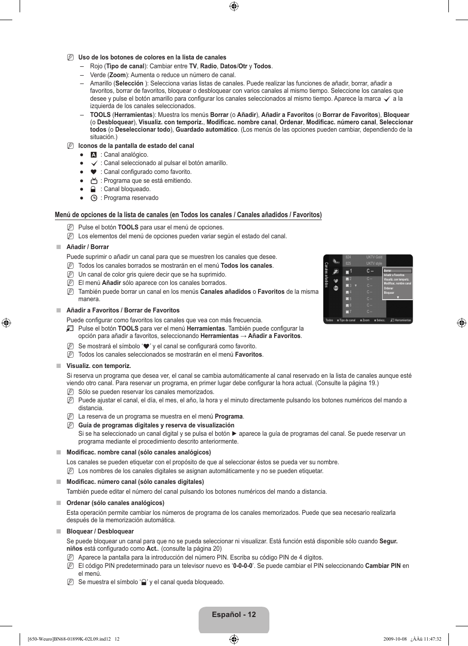 Español - 2 | Samsung LE19B650T6W User Manual | Page 174 / 296