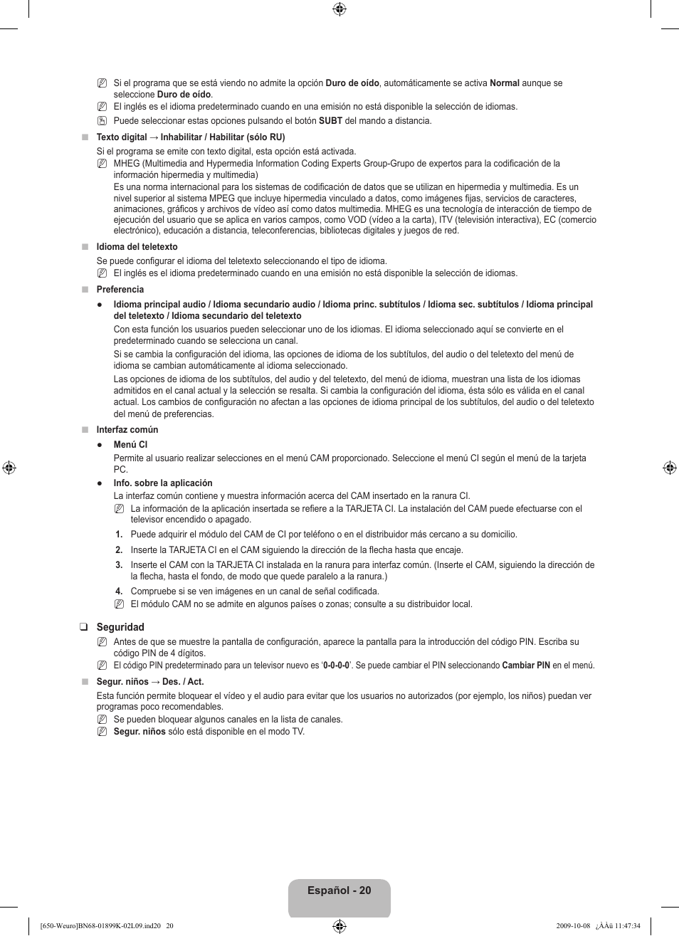 Samsung LE19B650T6W User Manual | Page 182 / 296
