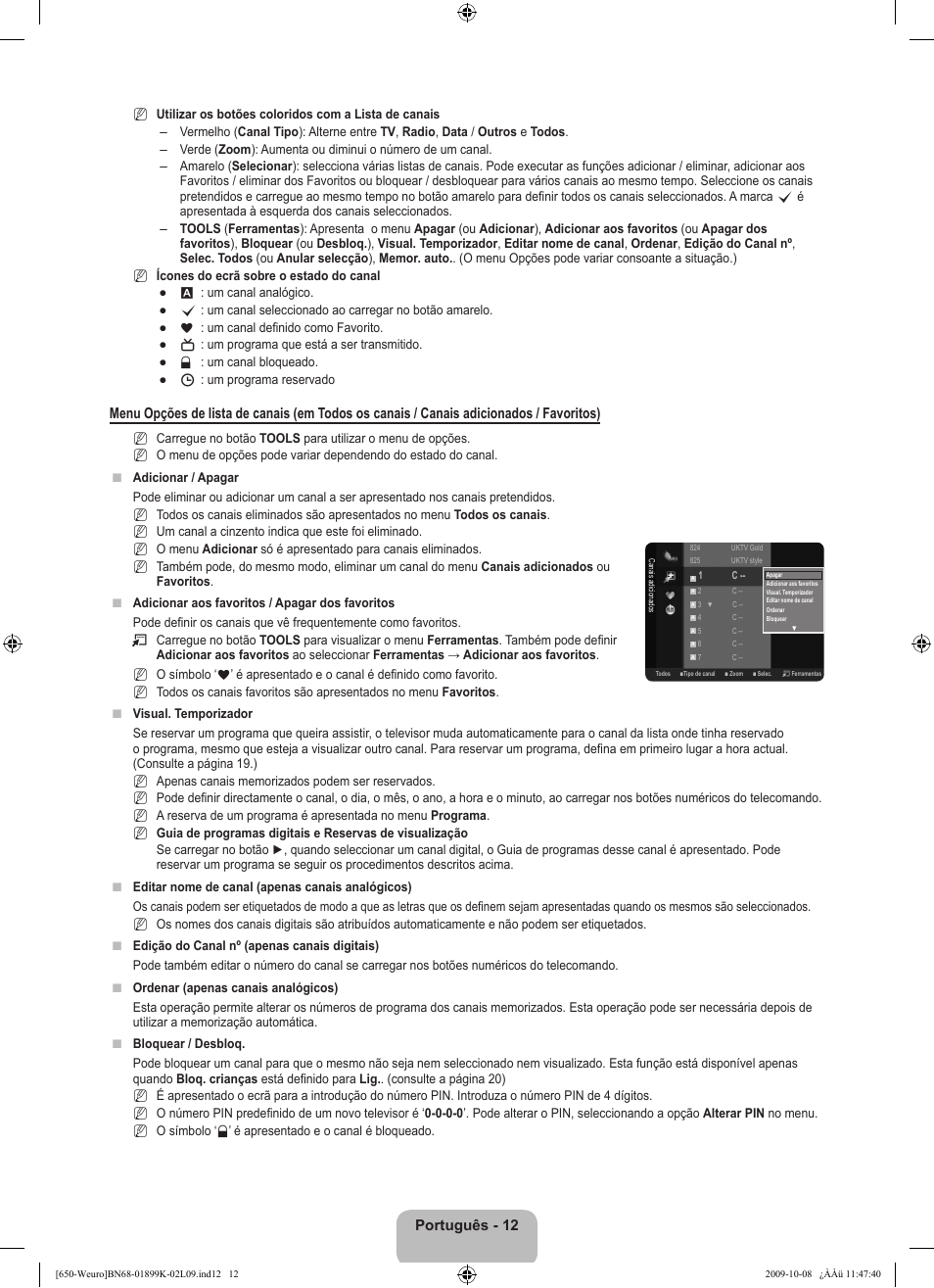 Português - 2 | Samsung LE19B650T6W User Manual | Page 206 / 296