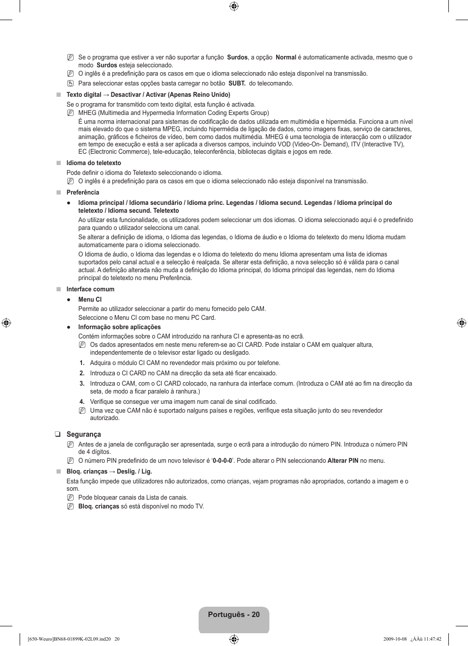 Samsung LE19B650T6W User Manual | Page 214 / 296