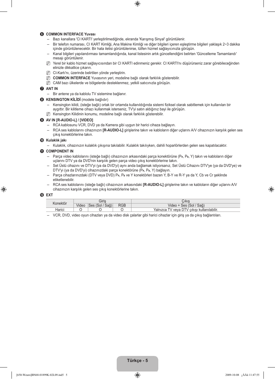 Samsung LE19B650T6W User Manual | Page 263 / 296