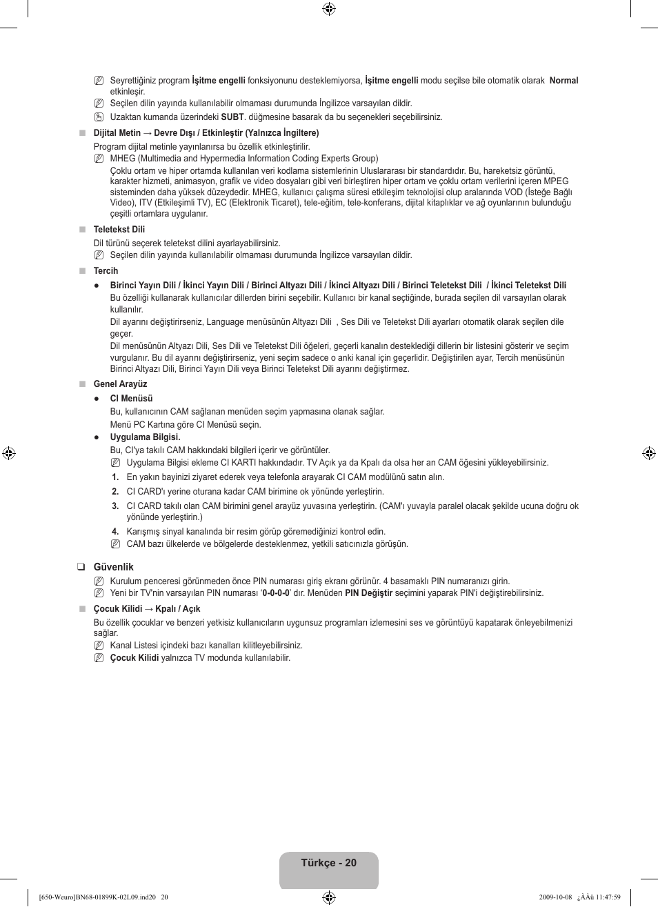 Samsung LE19B650T6W User Manual | Page 278 / 296