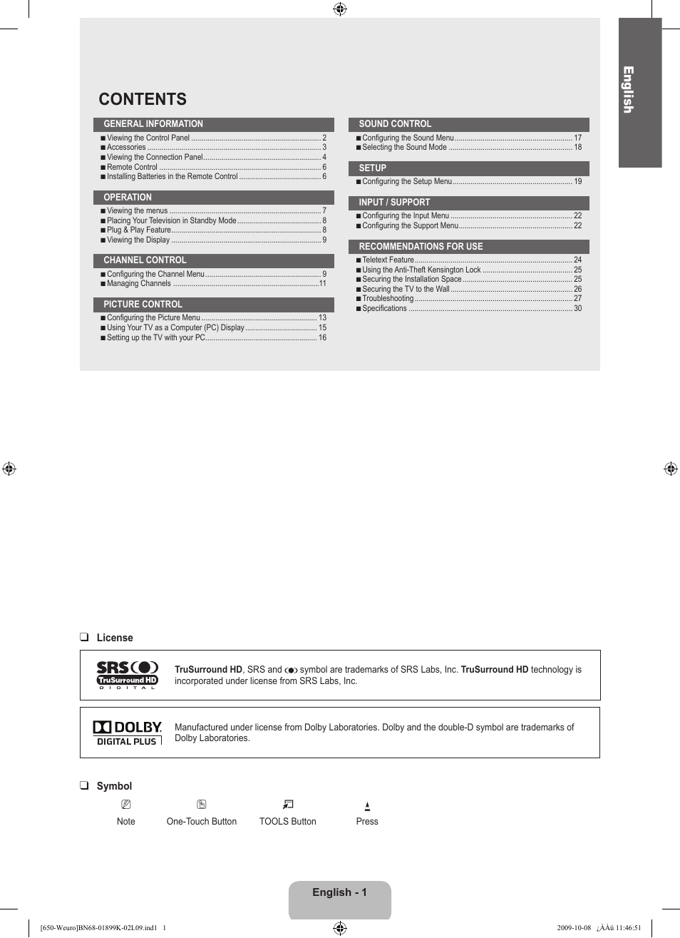 Samsung LE19B650T6W User Manual | Page 3 / 296