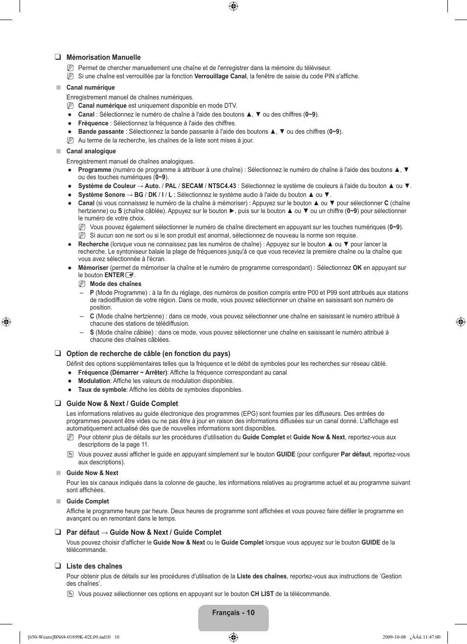Samsung LE19B650T6W User Manual | Page 44 / 296