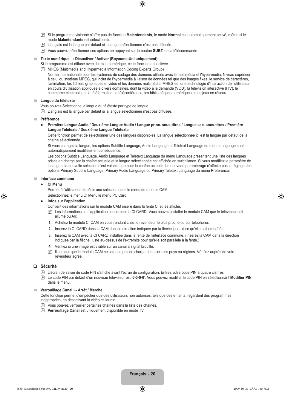 Samsung LE19B650T6W User Manual | Page 54 / 296