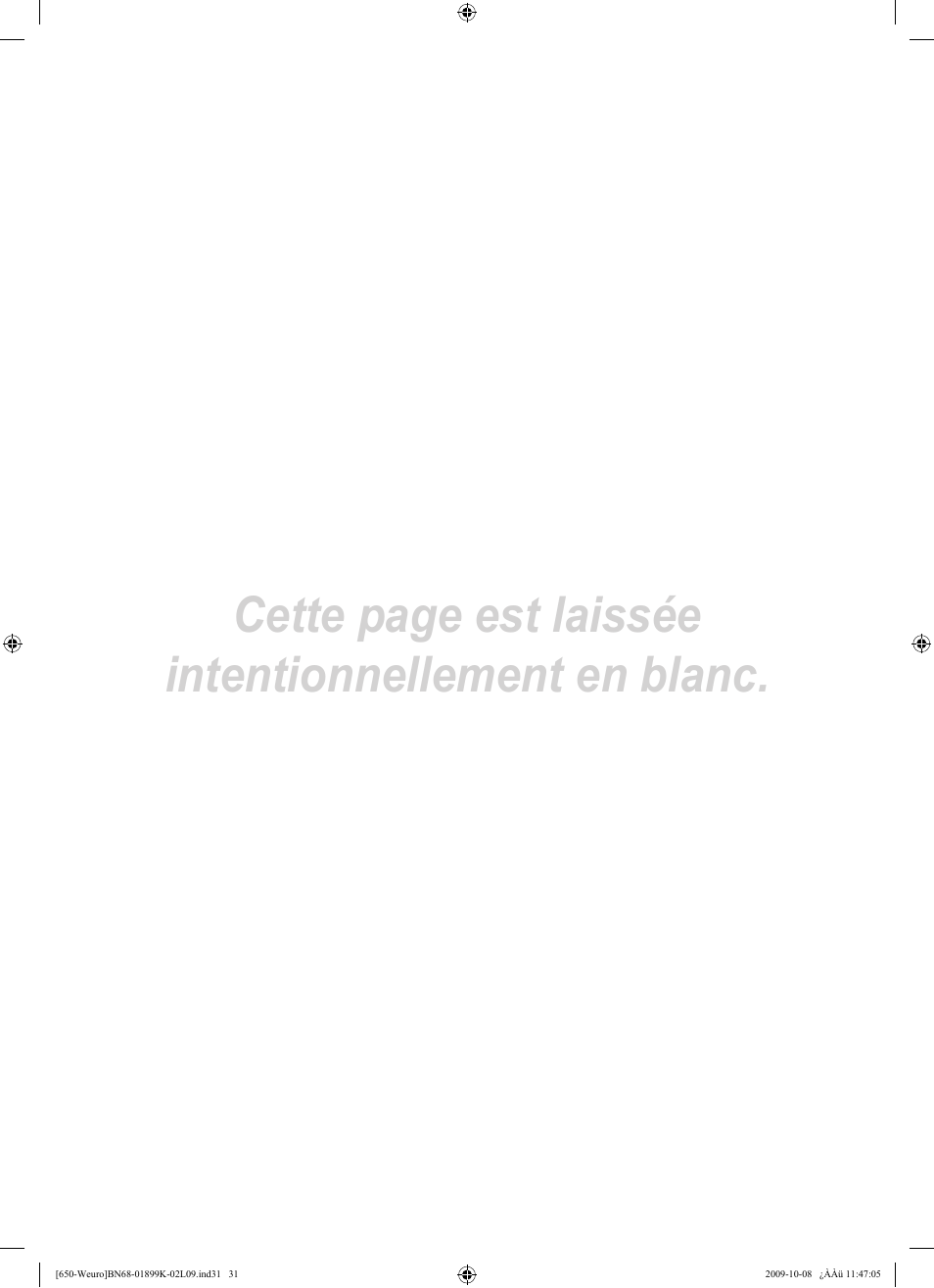 Cette page est laissée intentionnellement en blanc | Samsung LE19B650T6W User Manual | Page 65 / 296