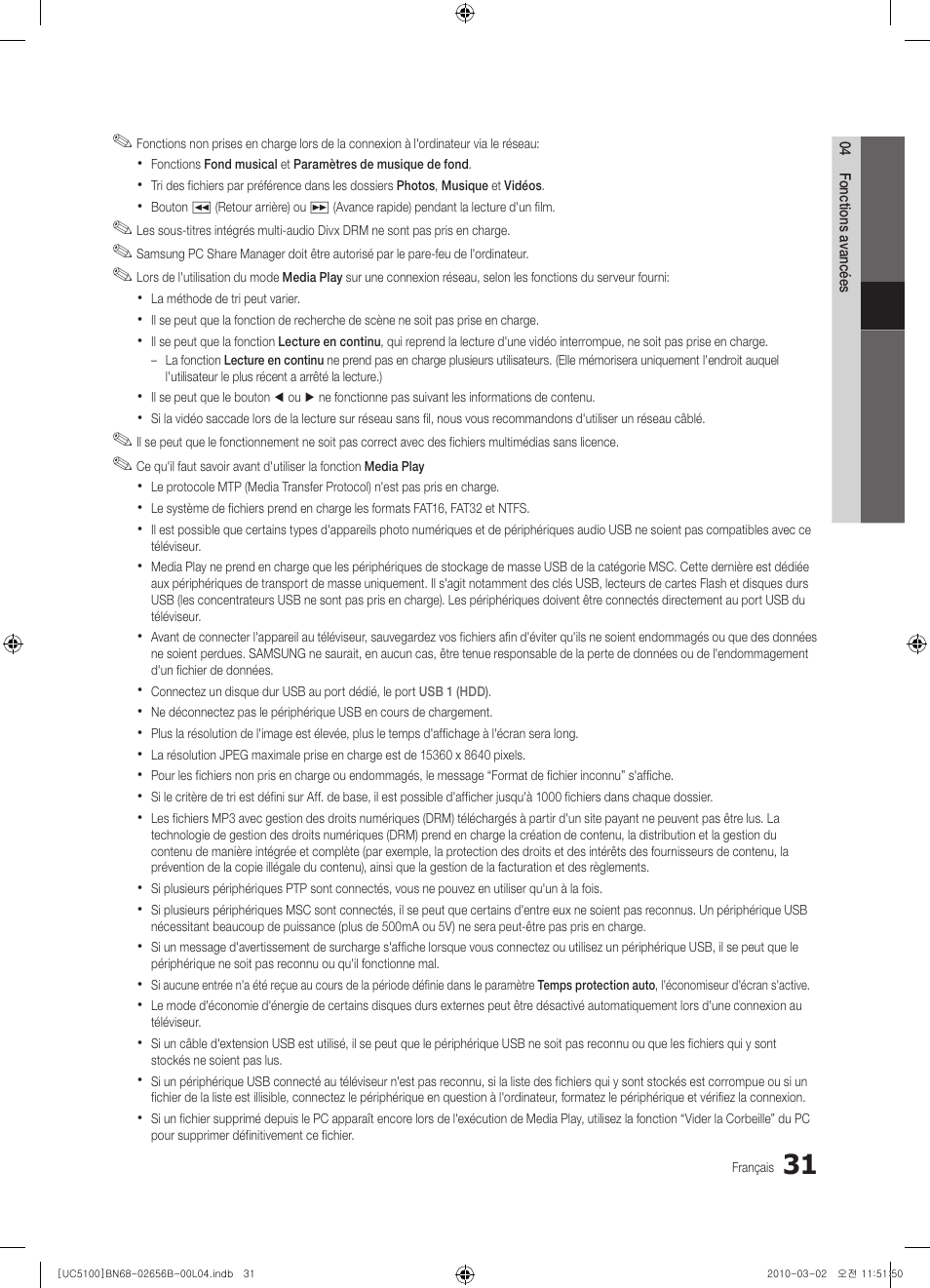 Samsung UE40C5100QW User Manual | Page 131 / 203
