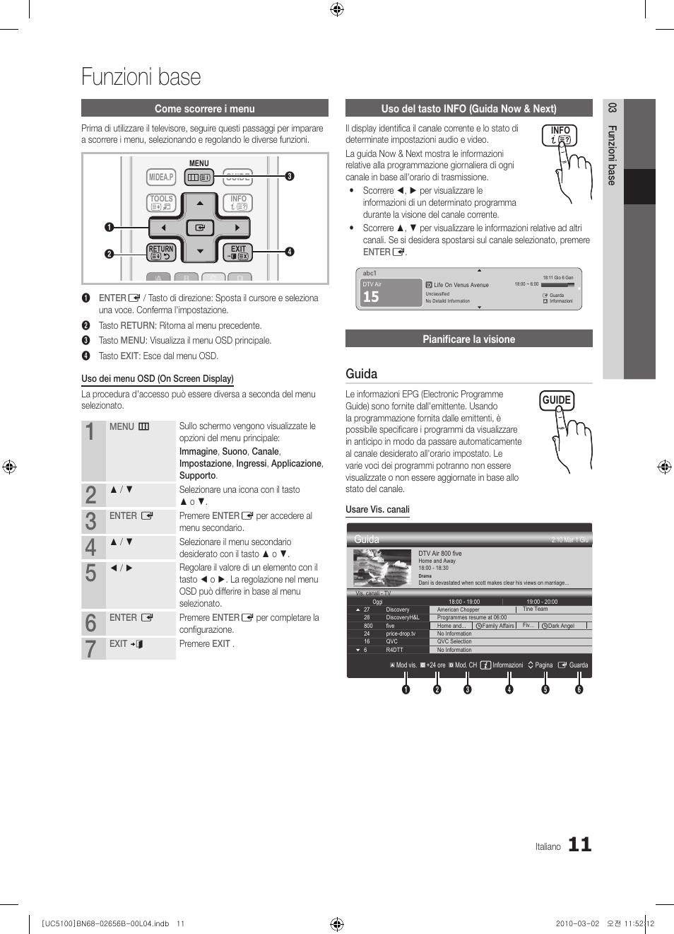 Funzioni base, Guida | Samsung UE40C5100QW User Manual | Page 161 / 203