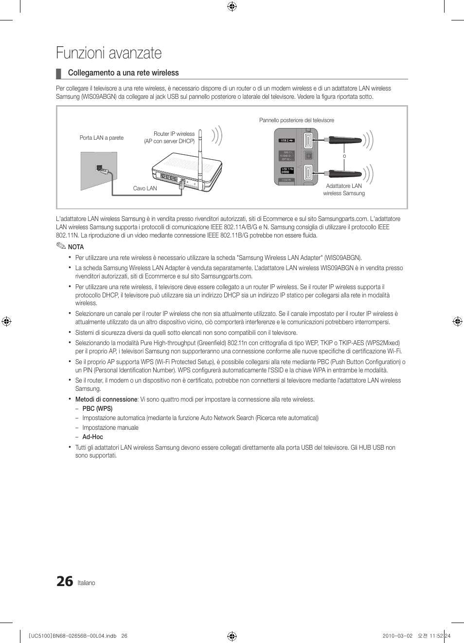 Funzioni avanzate | Samsung UE40C5100QW User Manual | Page 176 / 203