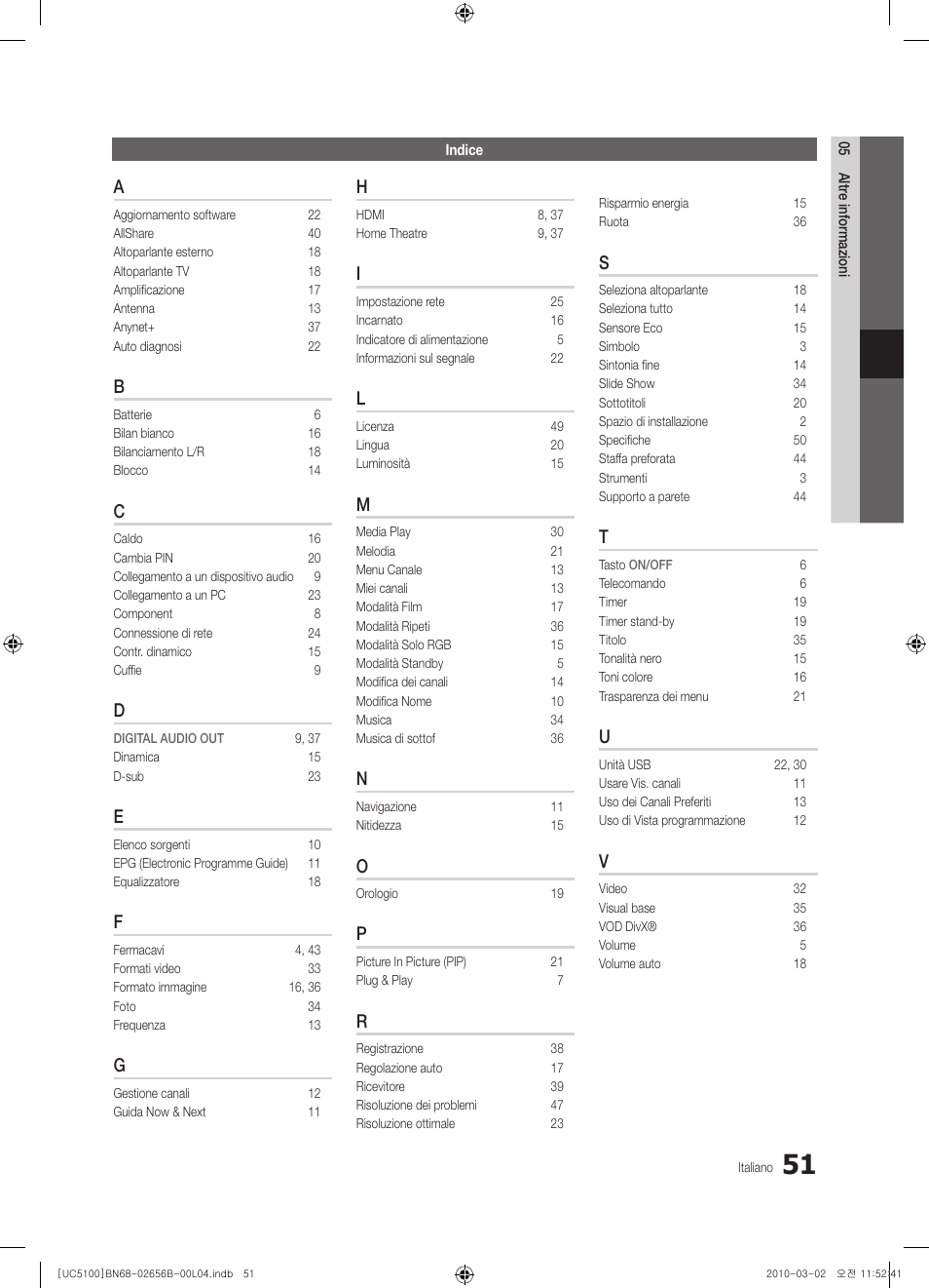 Samsung UE40C5100QW User Manual | Page 201 / 203