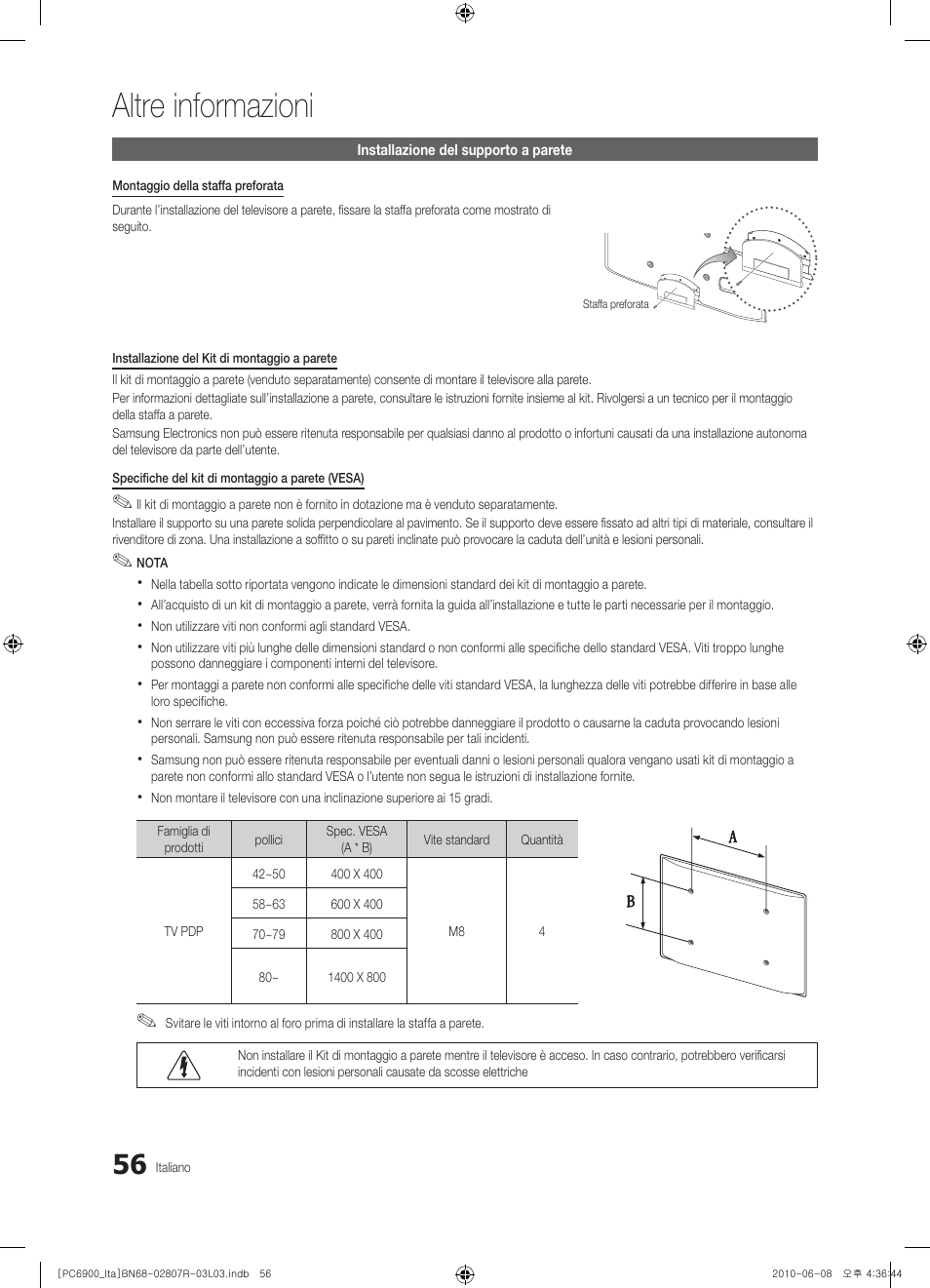 Altre informazioni | Samsung PS50C6900YP User Manual | Page 118 / 190