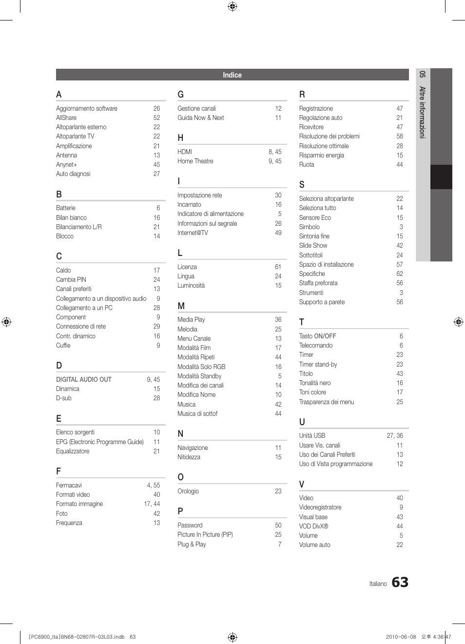 Samsung PS50C6900YP User Manual | Page 125 / 190