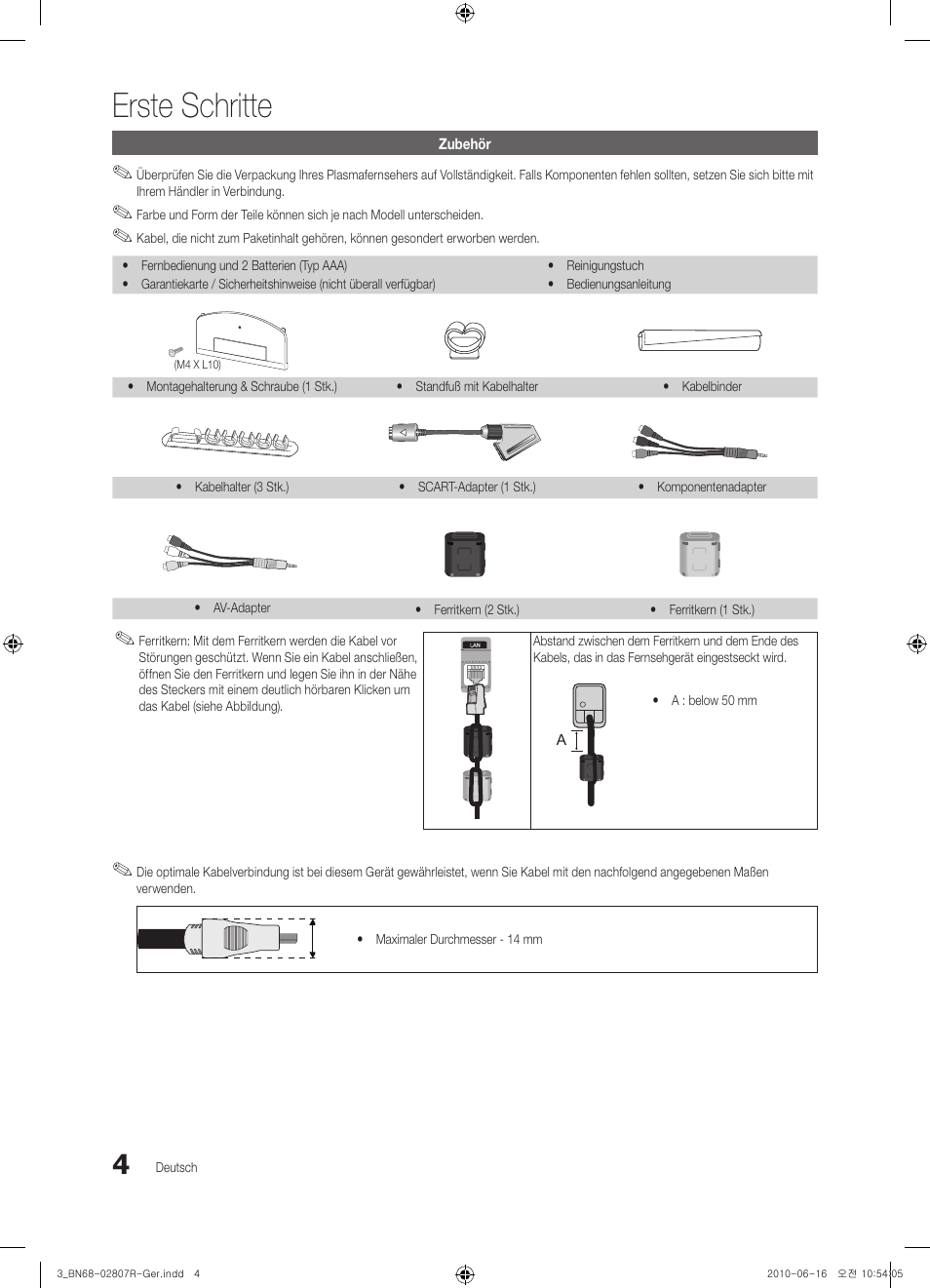 Erste schritte | Samsung PS50C6900YP User Manual | Page 130 / 190