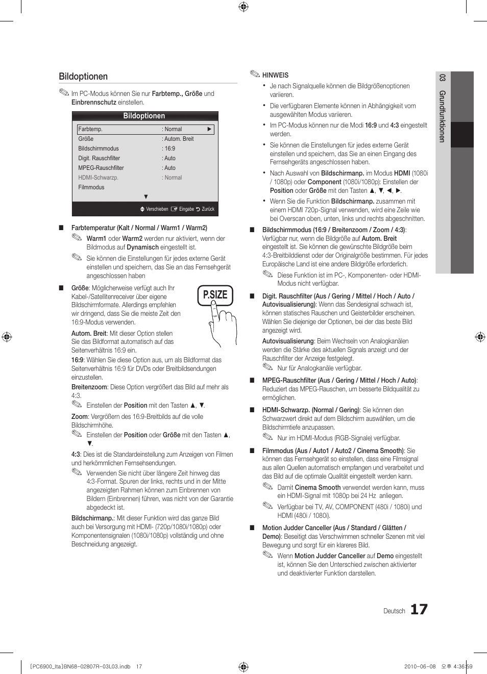 P.size | Samsung PS50C6900YP User Manual | Page 143 / 190