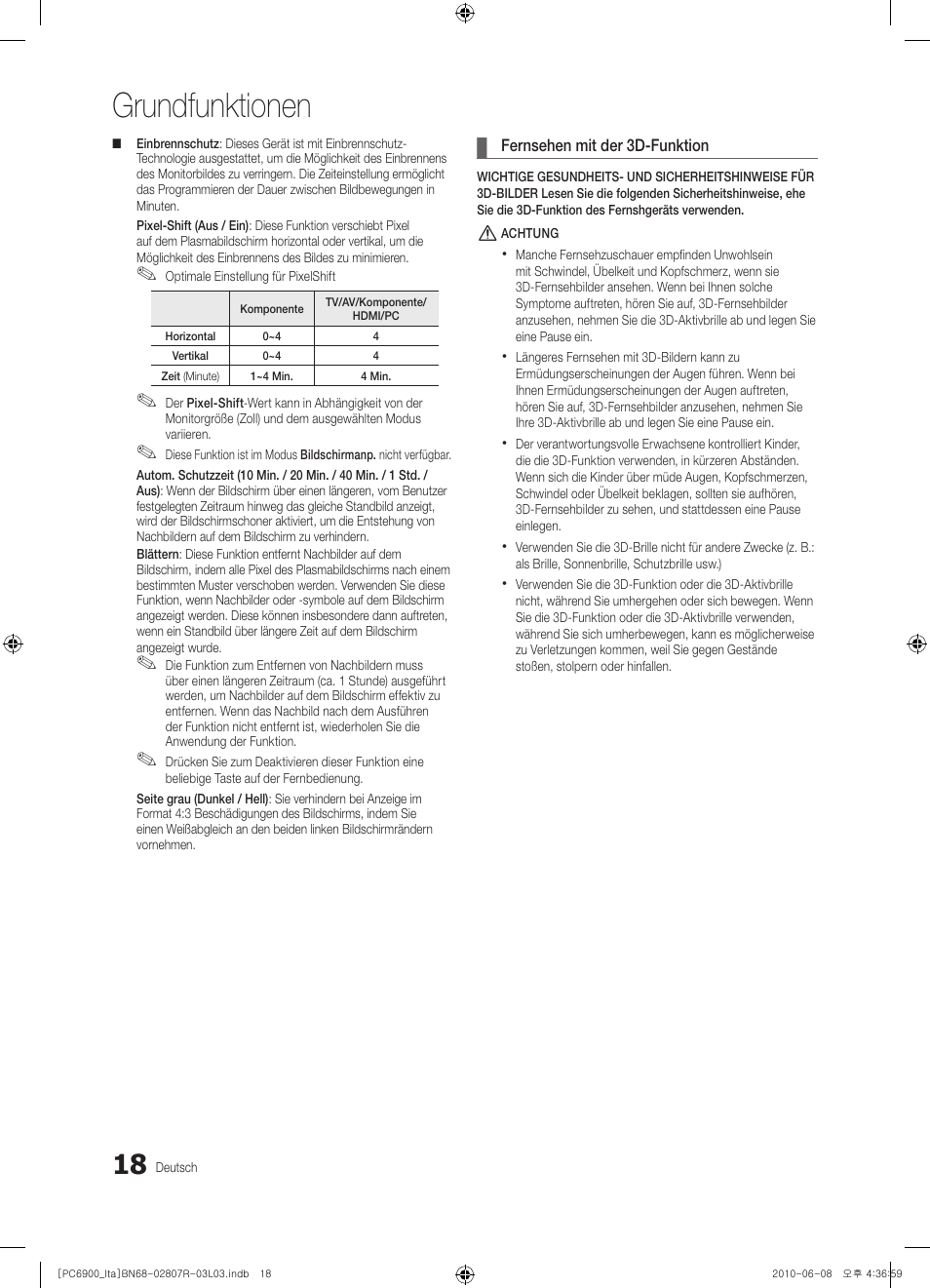 Grundfunktionen | Samsung PS50C6900YP User Manual | Page 144 / 190