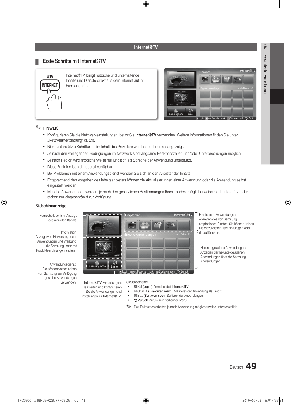 Internet | Samsung PS50C6900YP User Manual | Page 175 / 190