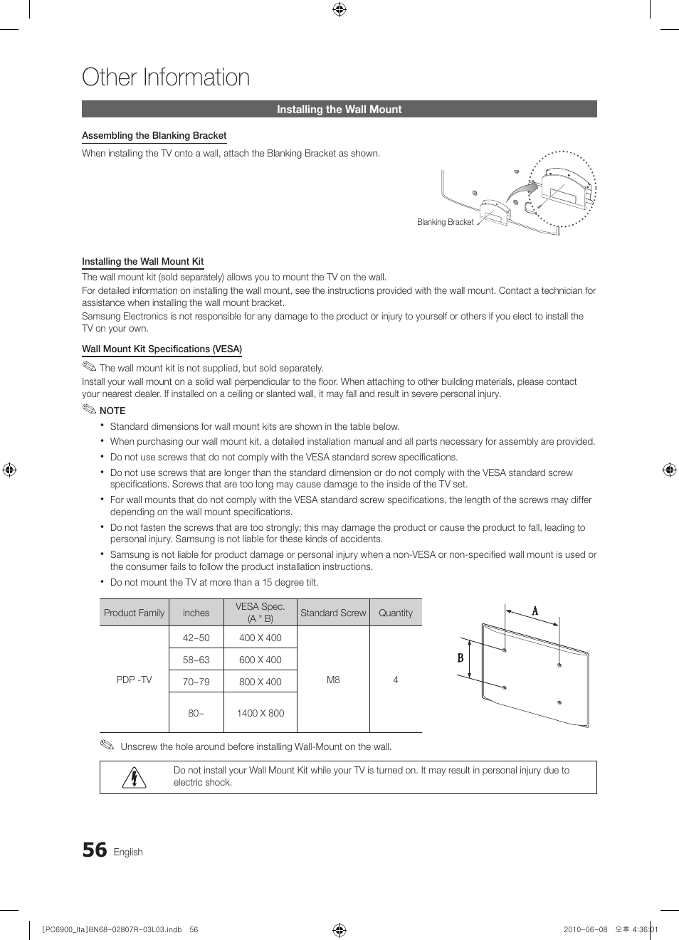 Other information | Samsung PS50C6900YP User Manual | Page 56 / 190