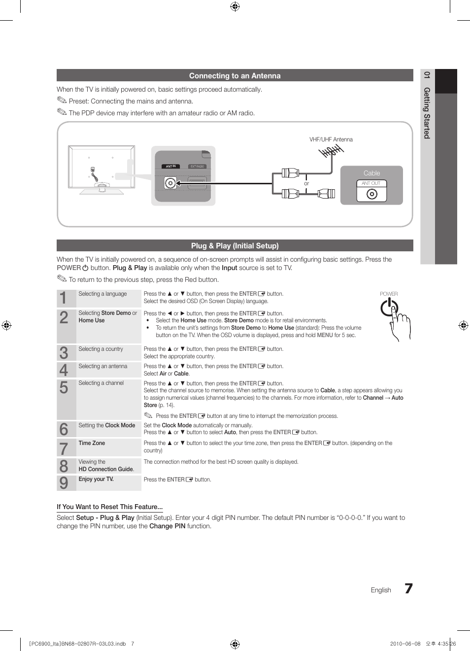 Samsung PS50C6900YP User Manual | Page 7 / 190