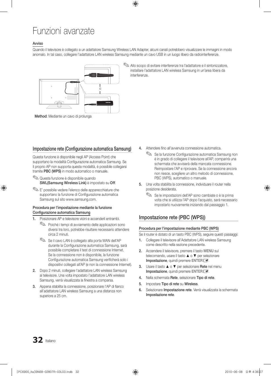 Funzioni avanzate | Samsung PS50C6900YP User Manual | Page 94 / 190