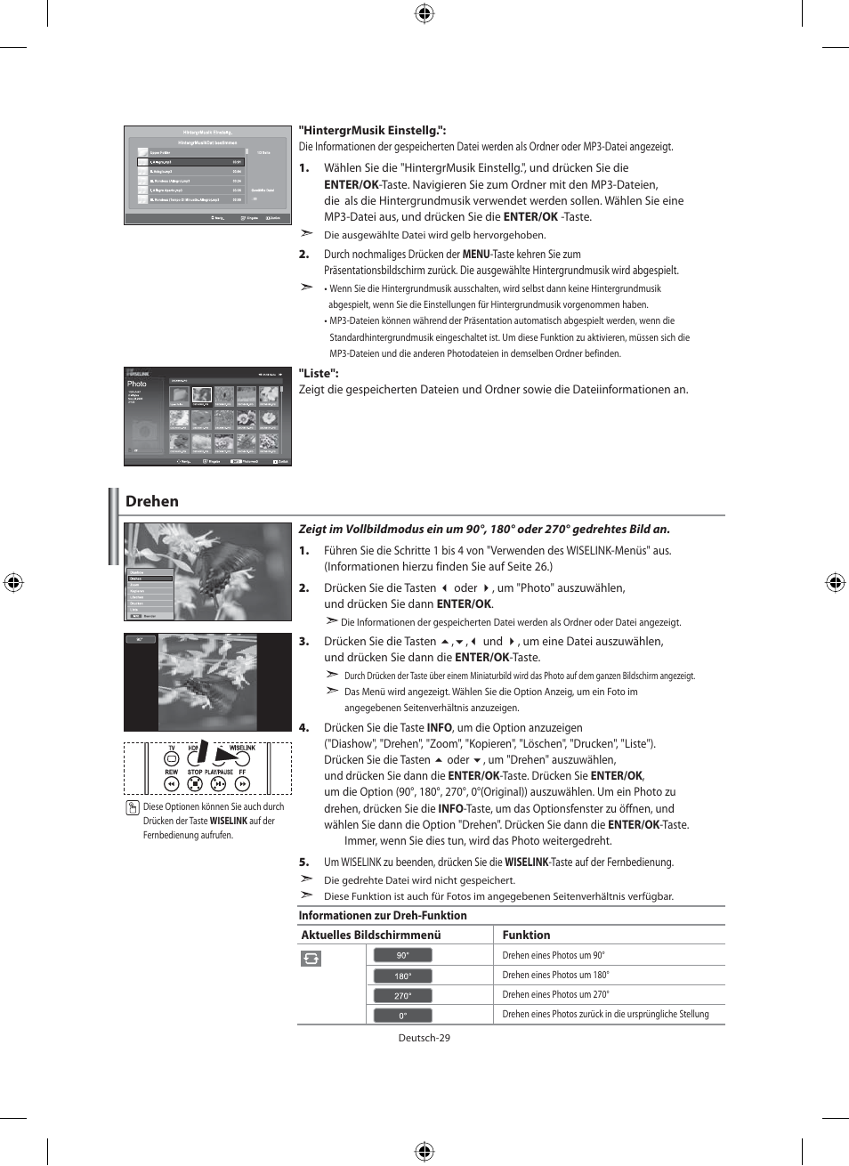 Drehen | Samsung LE40M91B User Manual | Page 121 / 320