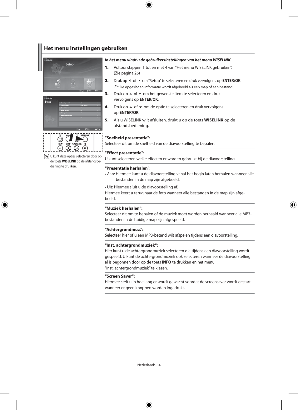 Het menu instellingen gebruiken | Samsung LE40M91B User Manual | Page 171 / 320