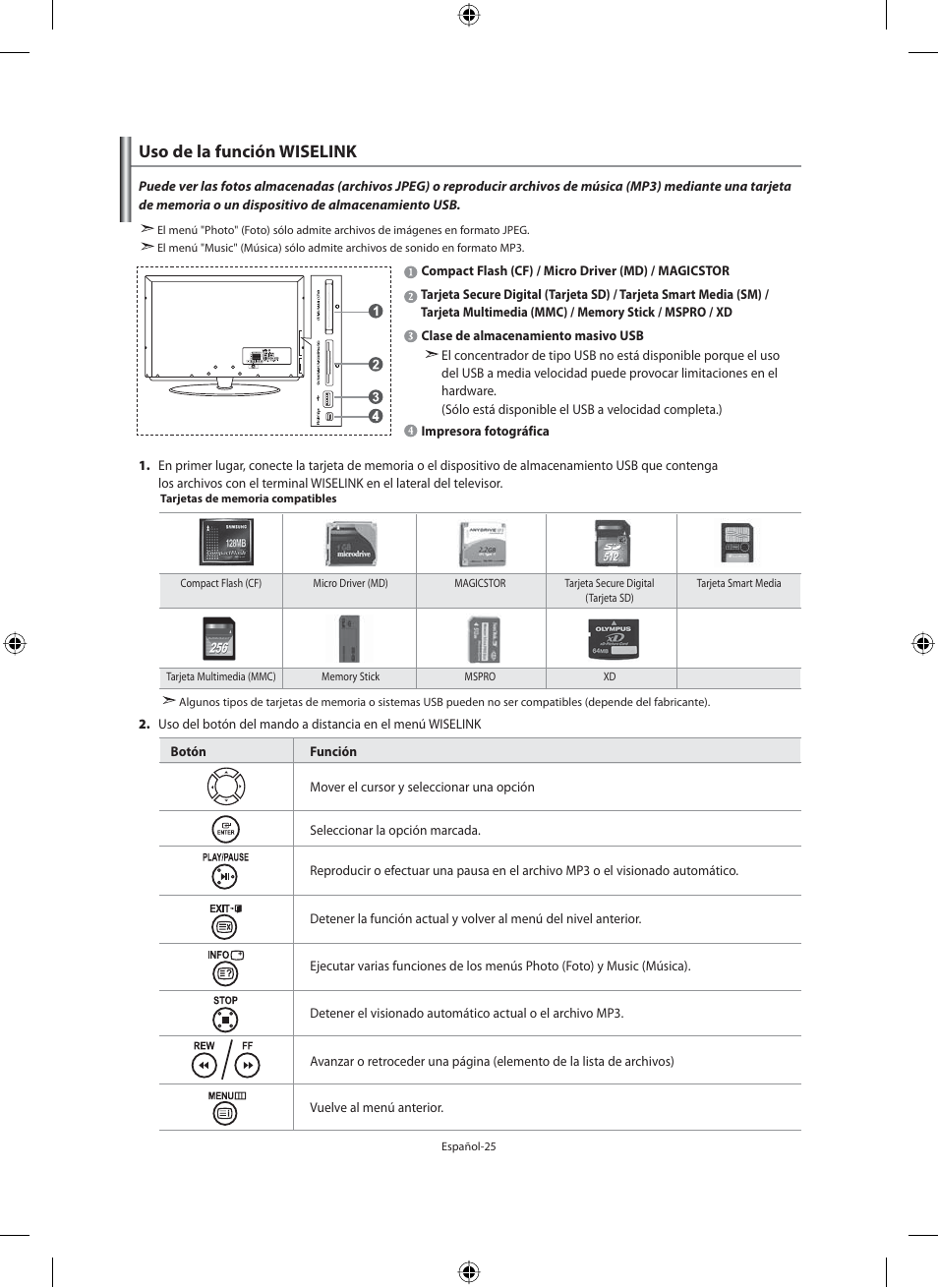 Uso de la función wiselink | Samsung LE40M91B User Manual | Page 207 / 320