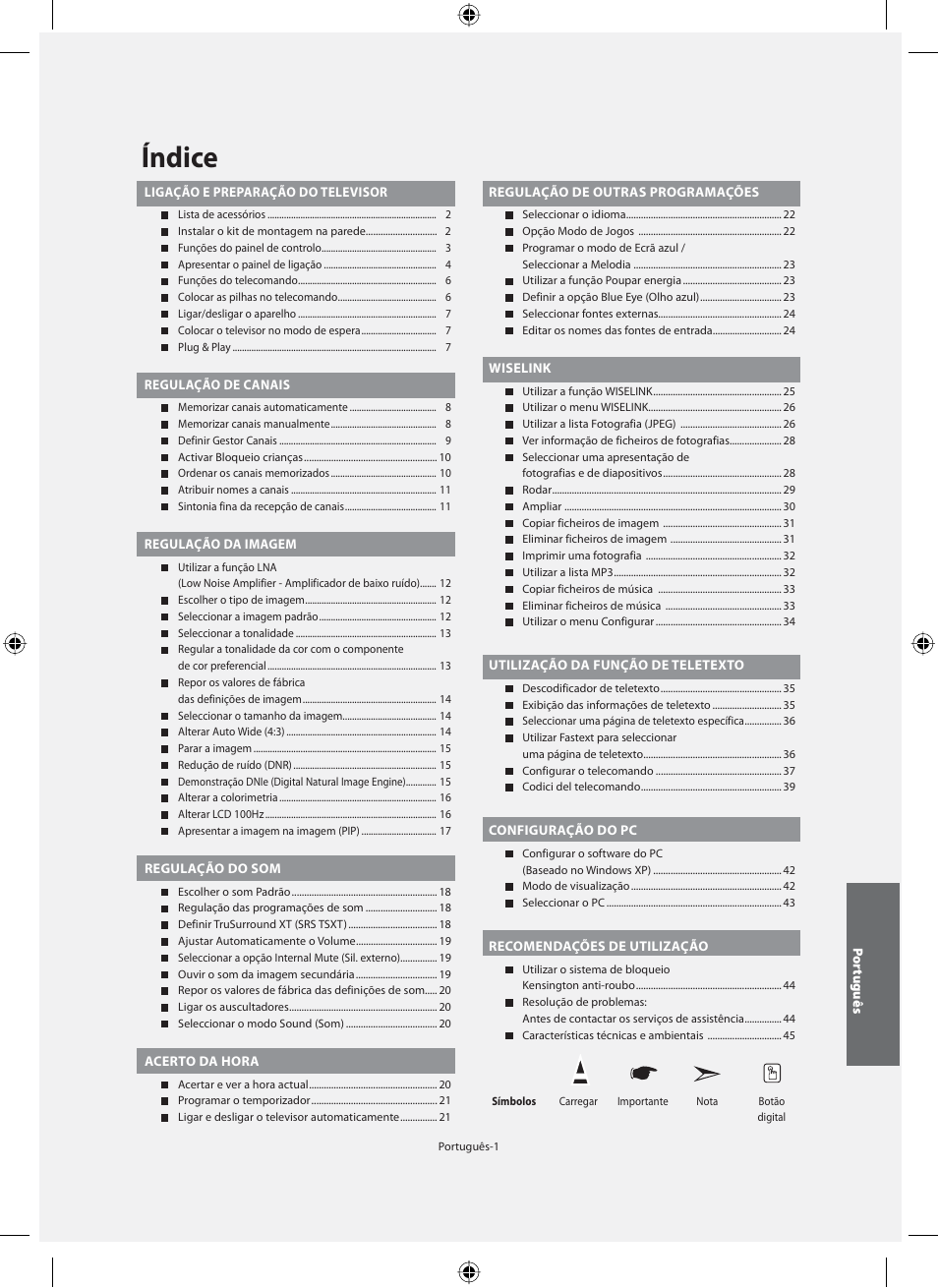 Índice | Samsung LE40M91B User Manual | Page 228 / 320