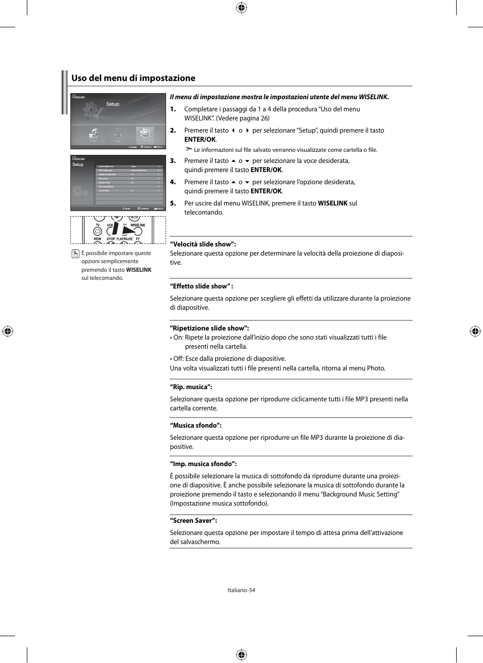 Uso del menu di impostazione | Samsung LE40M91B User Manual | Page 306 / 320
