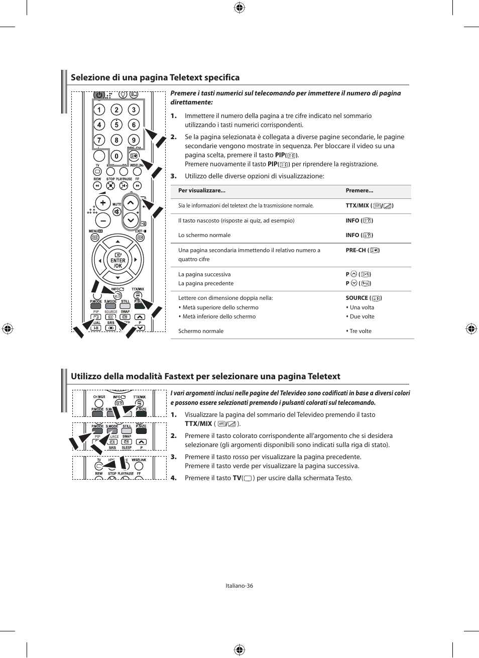 Selezione di una pagina teletext specifica | Samsung LE40M91B User Manual | Page 308 / 320