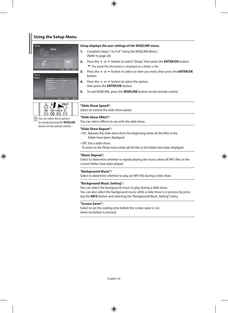 Using the setup menu | Samsung LE40M91B User Manual | Page 36 / 320