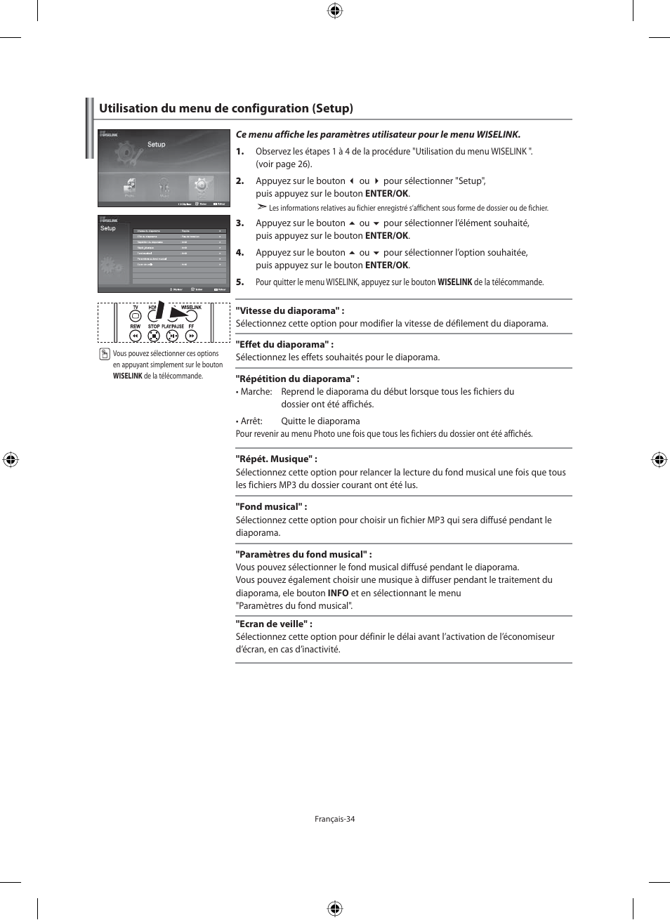 Utilisation du menu de configuration (setup) | Samsung LE40M91B User Manual | Page 81 / 320
