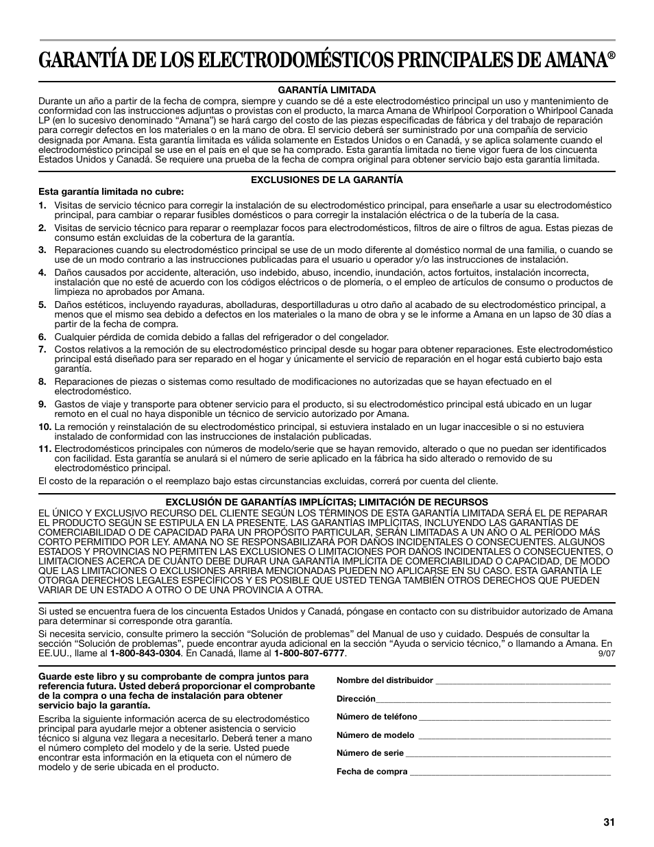 Amana AGR4422VDW User Manual | Page 31 / 32