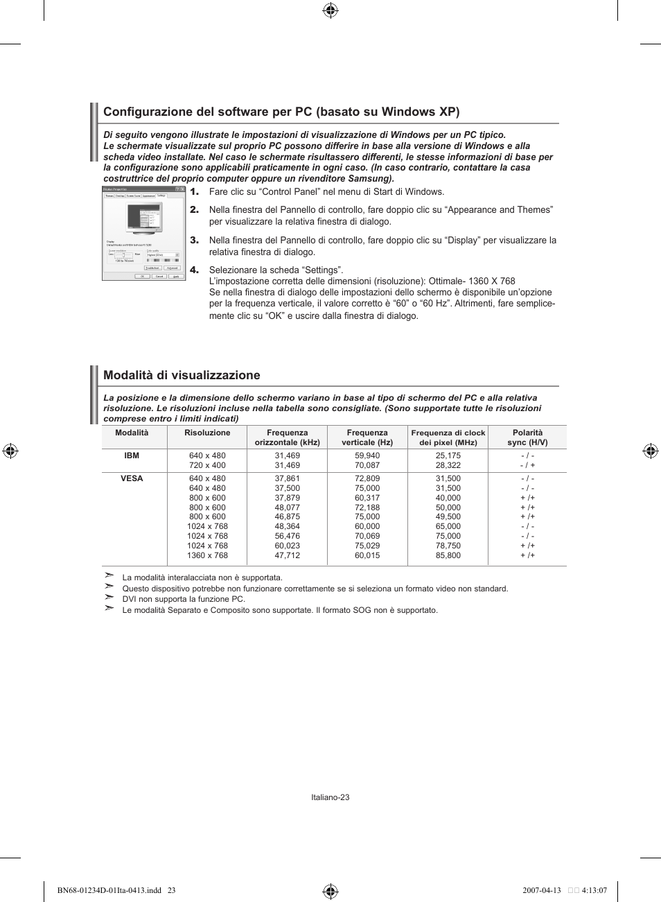 Modalità di visualizzazione | Samsung LE32S62B User Manual | Page 181 / 187
