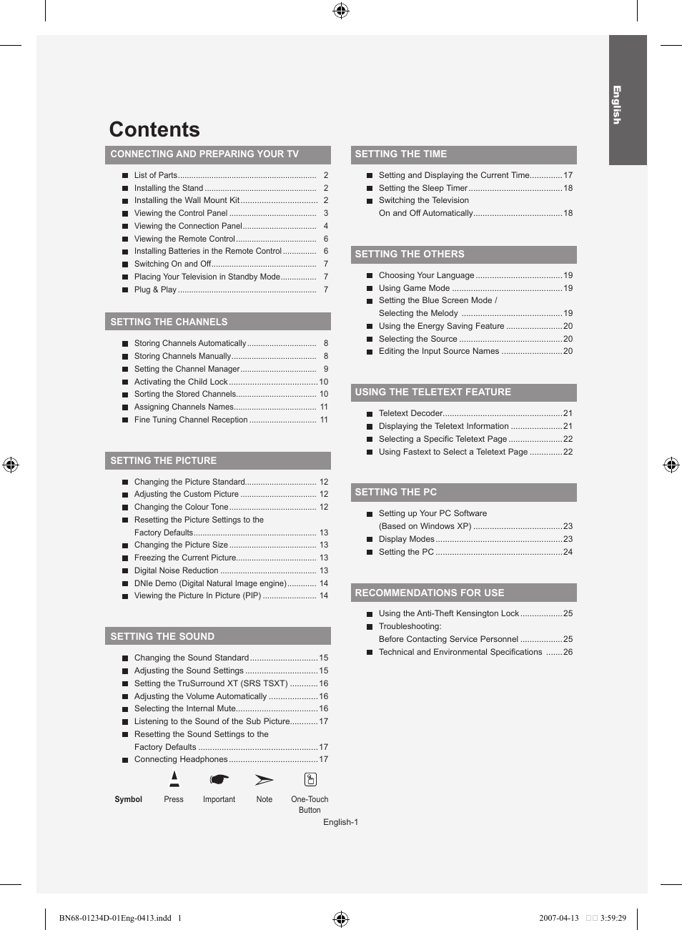 Samsung LE32S62B User Manual | Page 3 / 187