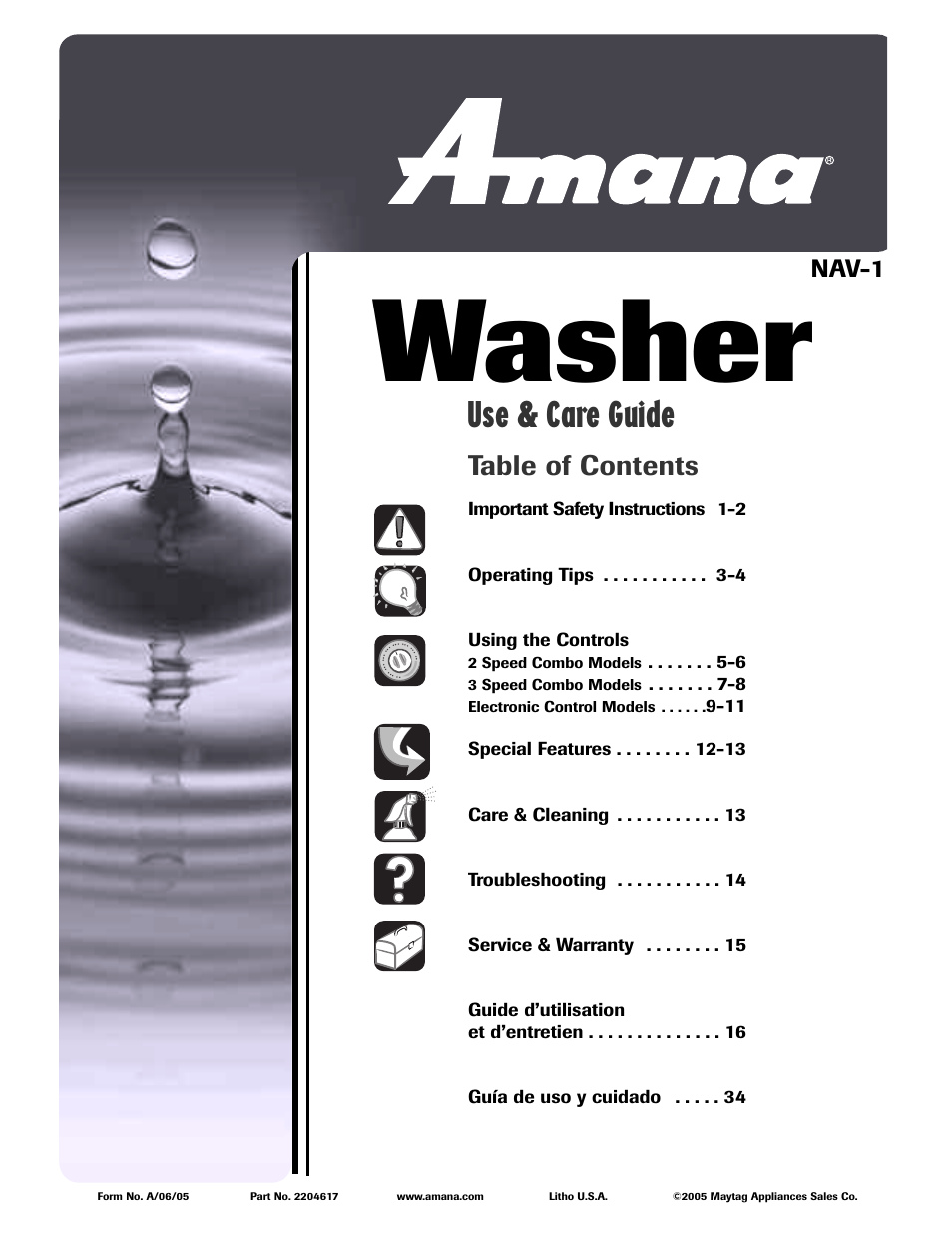 Amana NAV-1 User Manual | 52 pages