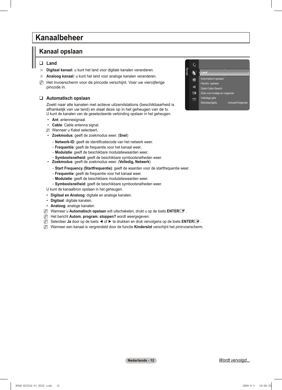 Kanaalbeheer, Kanaal opslaan | Samsung PS50B450B1W User Manual | Page 130 / 357