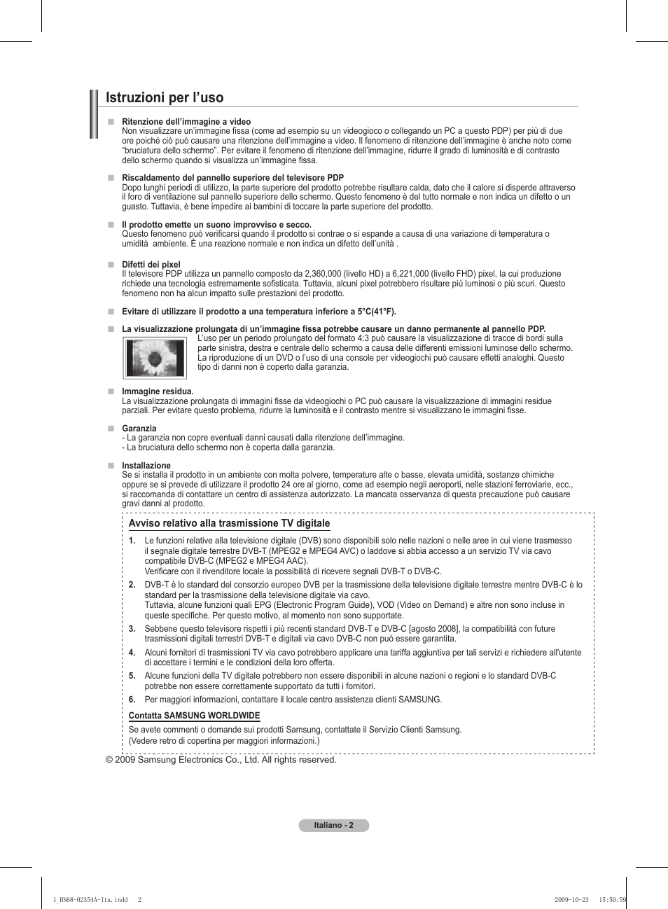 Istruzioni per l’uso | Samsung PS50B450B1W User Manual | Page 159 / 357