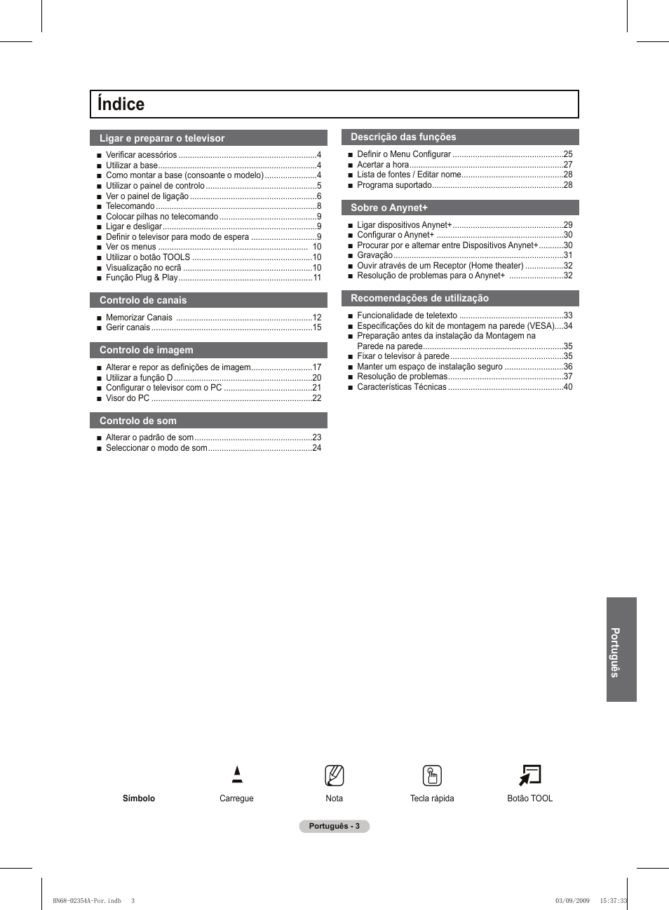 No t, Índice | Samsung PS50B450B1W User Manual | Page 239 / 357