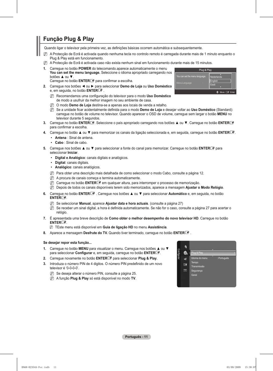 Função plug & play | Samsung PS50B450B1W User Manual | Page 247 / 357