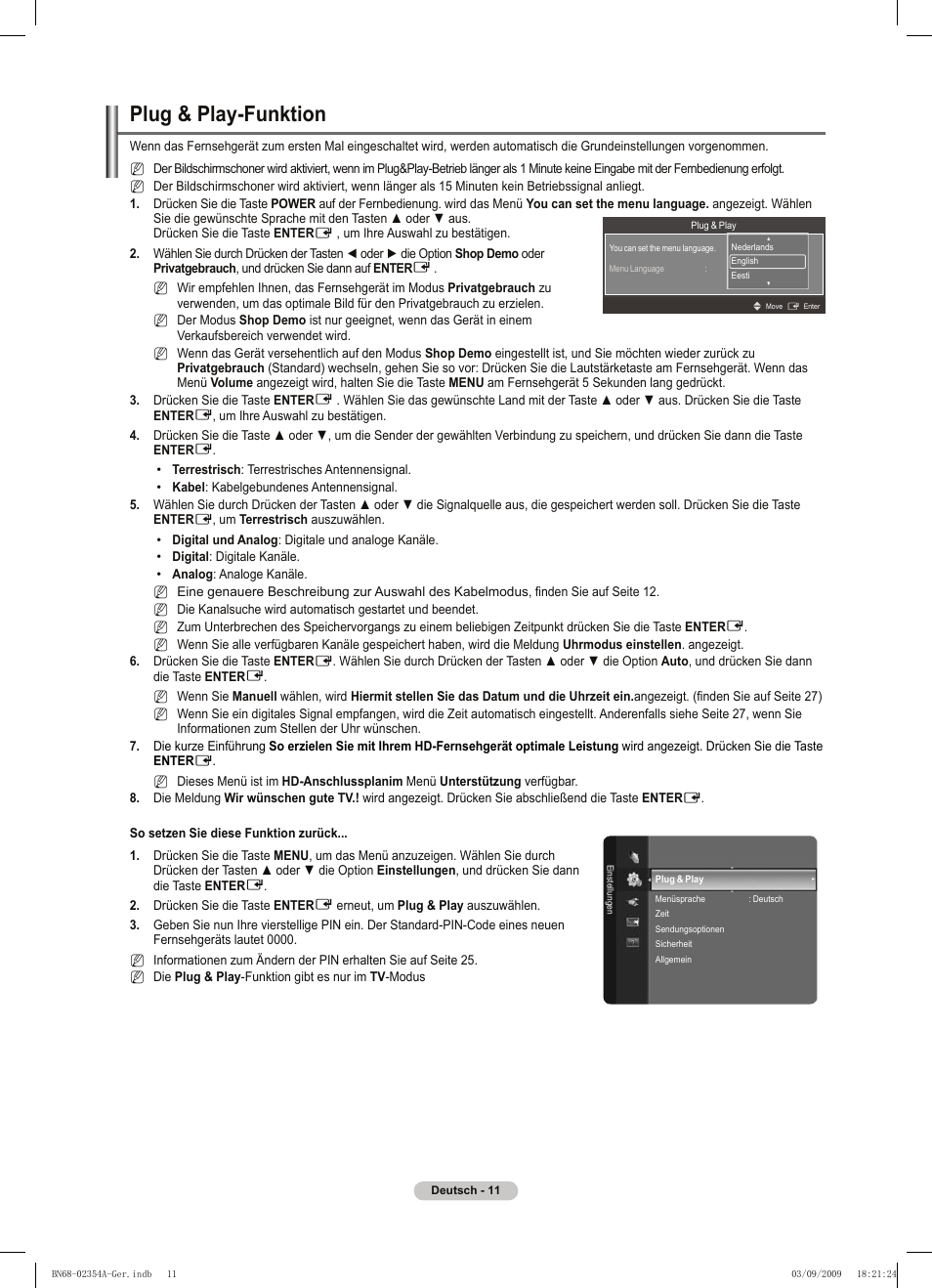 Plug & play-funktion | Samsung PS50B450B1W User Manual | Page 90 / 357