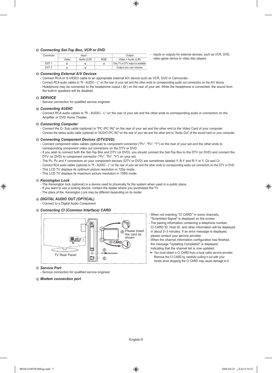 Samsung LE40R73BD User Manual | Page 7 / 107