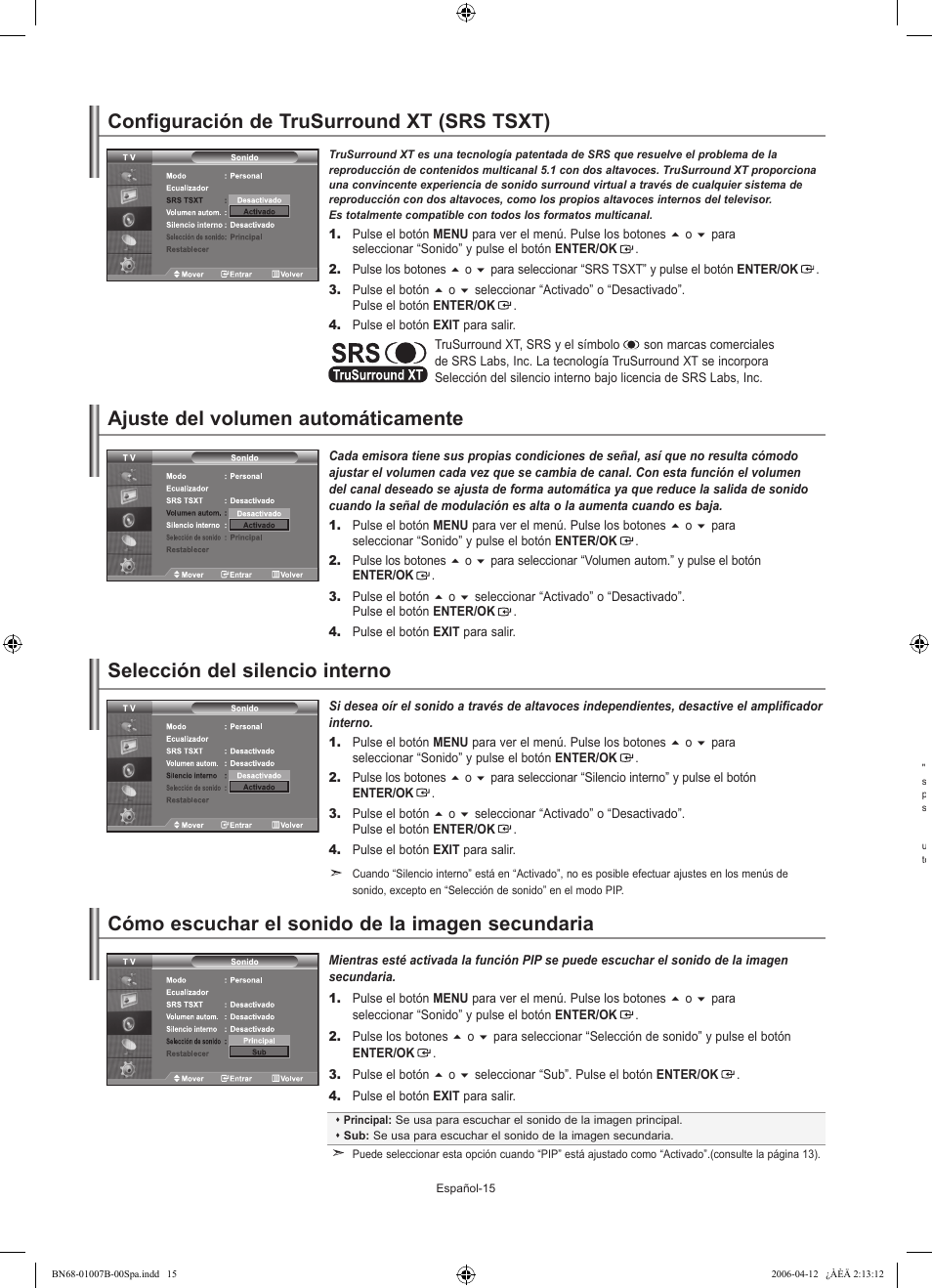 Samsung LE40R73BD User Manual | Page 87 / 107