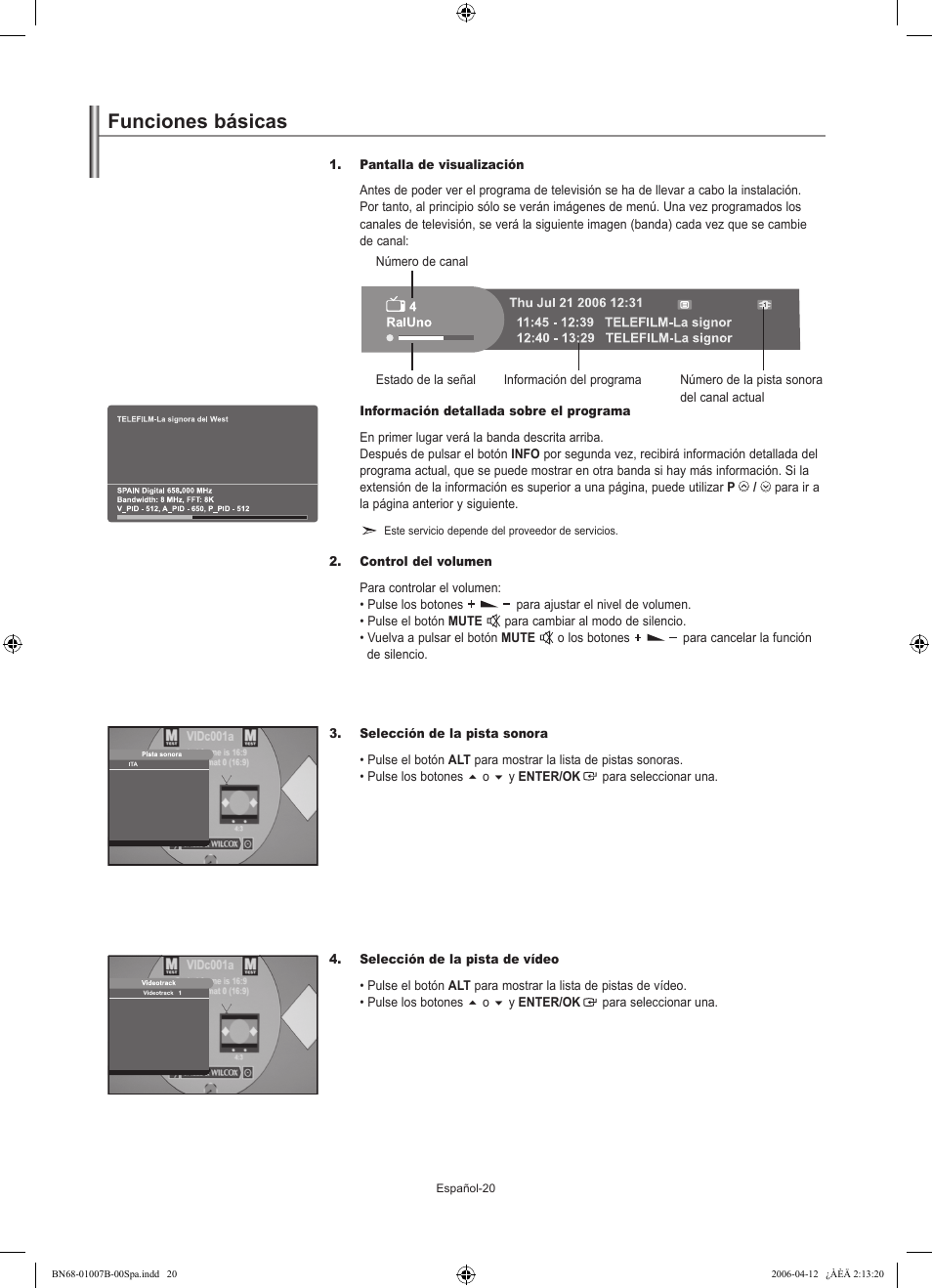 Funciones básicas | Samsung LE40R73BD User Manual | Page 92 / 107