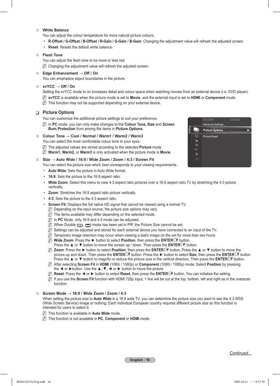 Samsung PS63B680T6W User Manual | Page 16 / 648