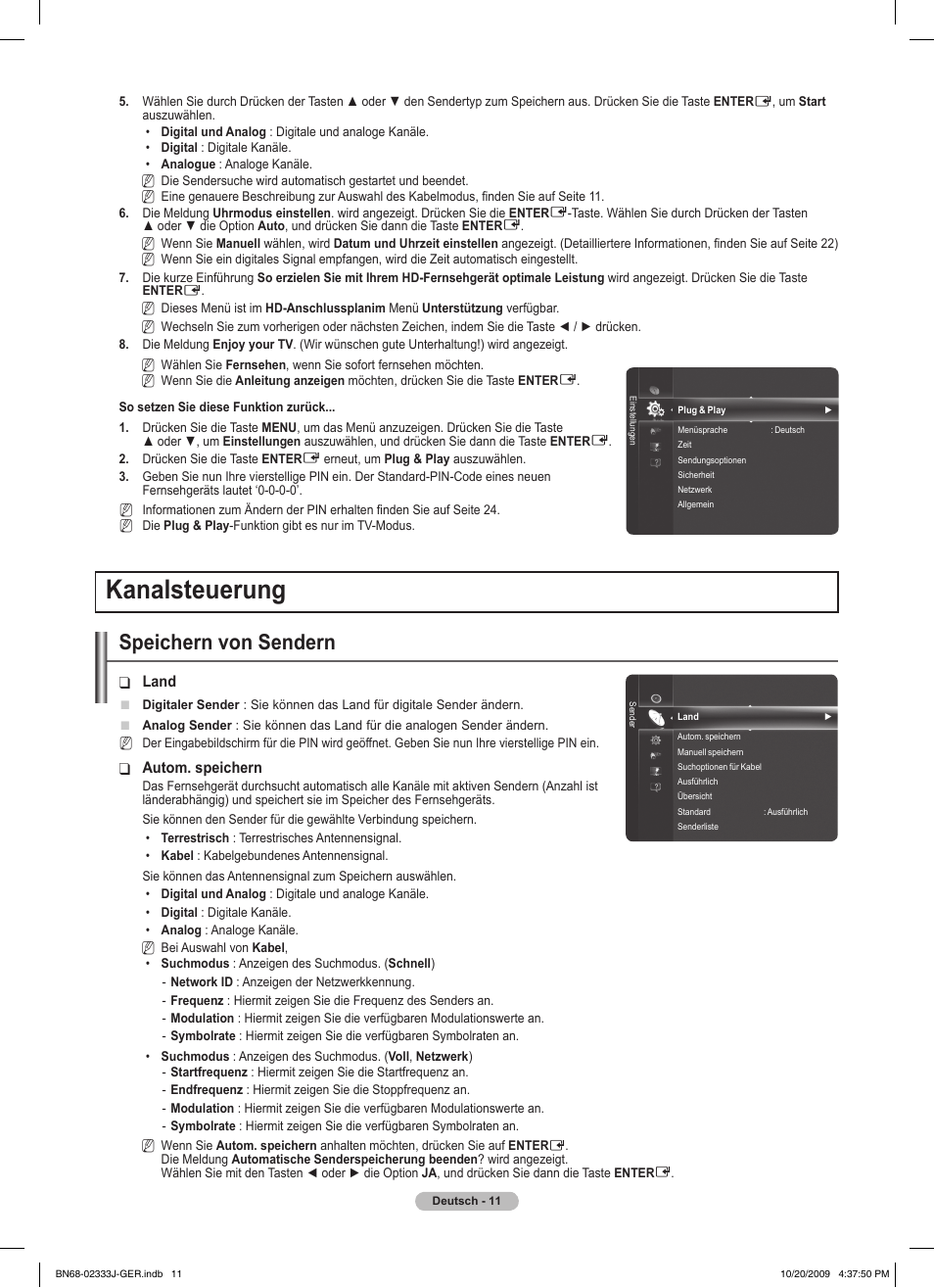 Kanalsteuerung, Speichern von sendern | Samsung PS63B680T6W User Manual | Page 162 / 648