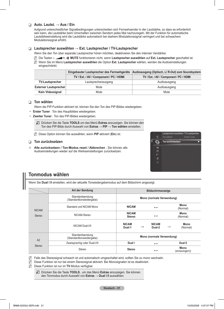 Tonmodus wählen | Samsung PS63B680T6W User Manual | Page 172 / 648