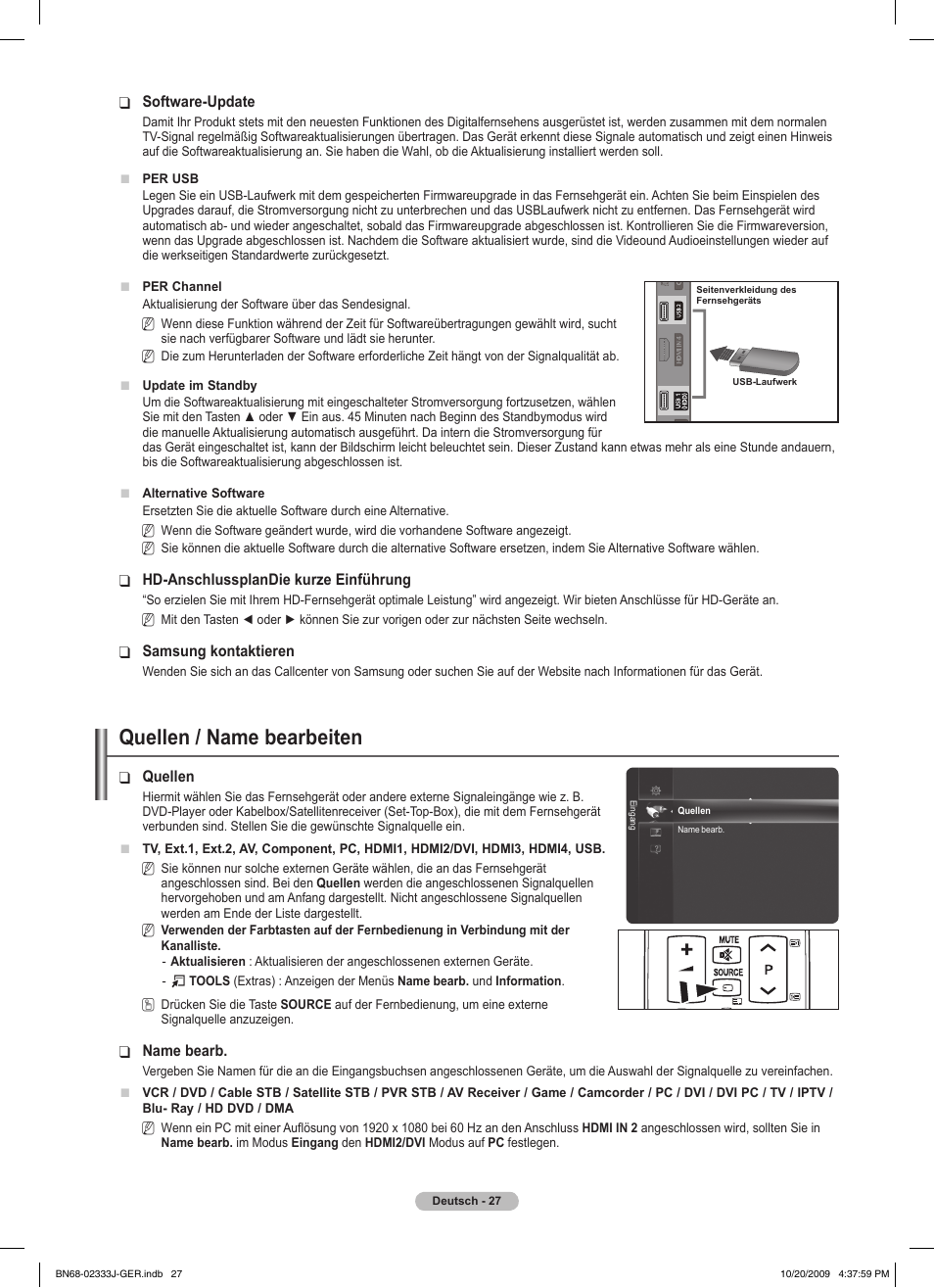 Quellen / name bearbeiten | Samsung PS63B680T6W User Manual | Page 178 / 648