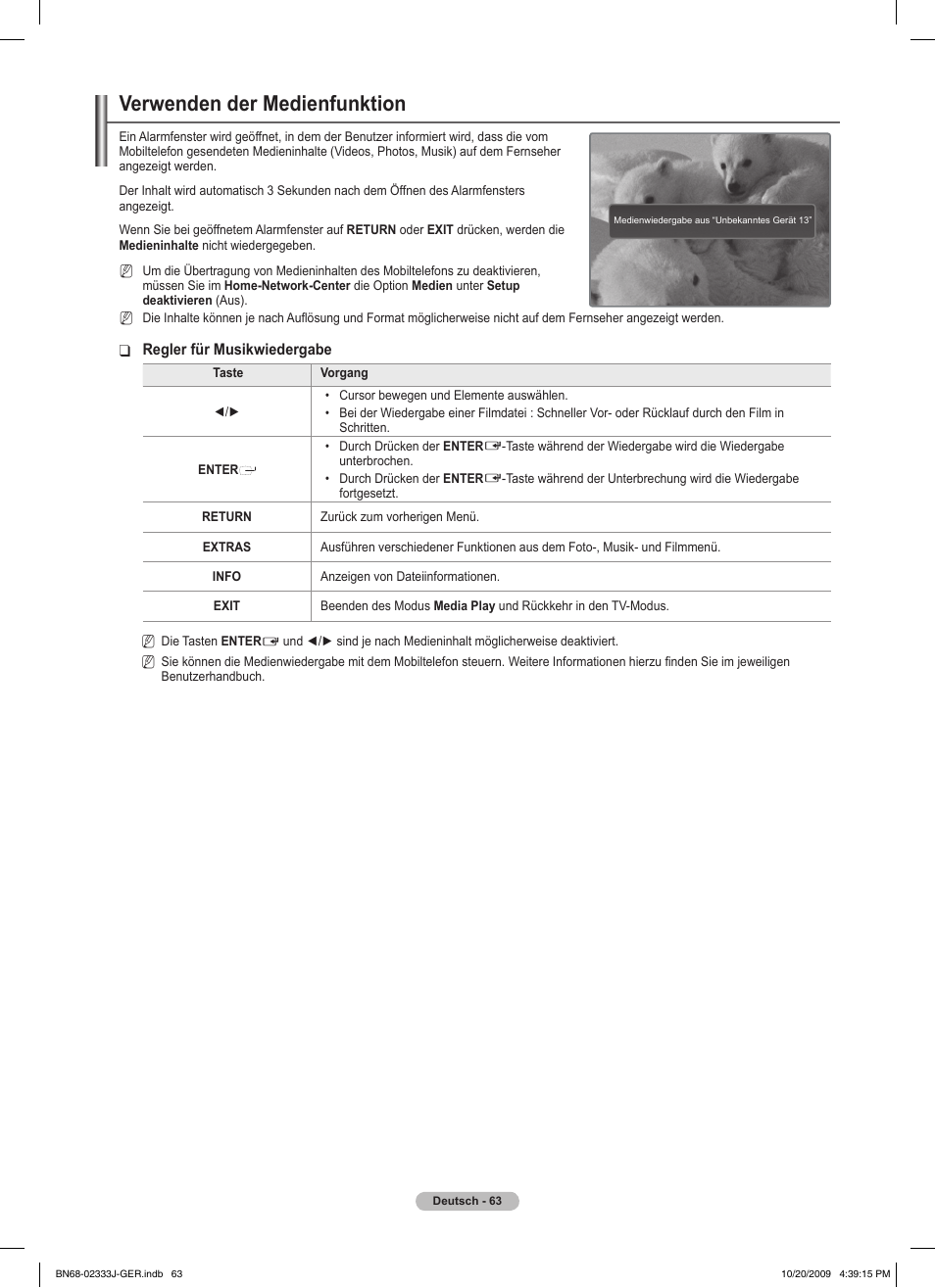 Verwenden der medienfunktion | Samsung PS63B680T6W User Manual | Page 214 / 648