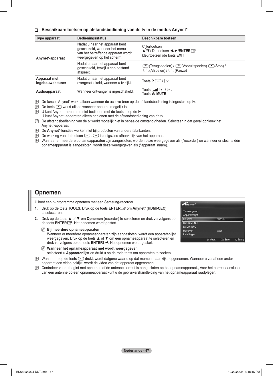 Opnemen | Samsung PS63B680T6W User Manual | Page 268 / 648