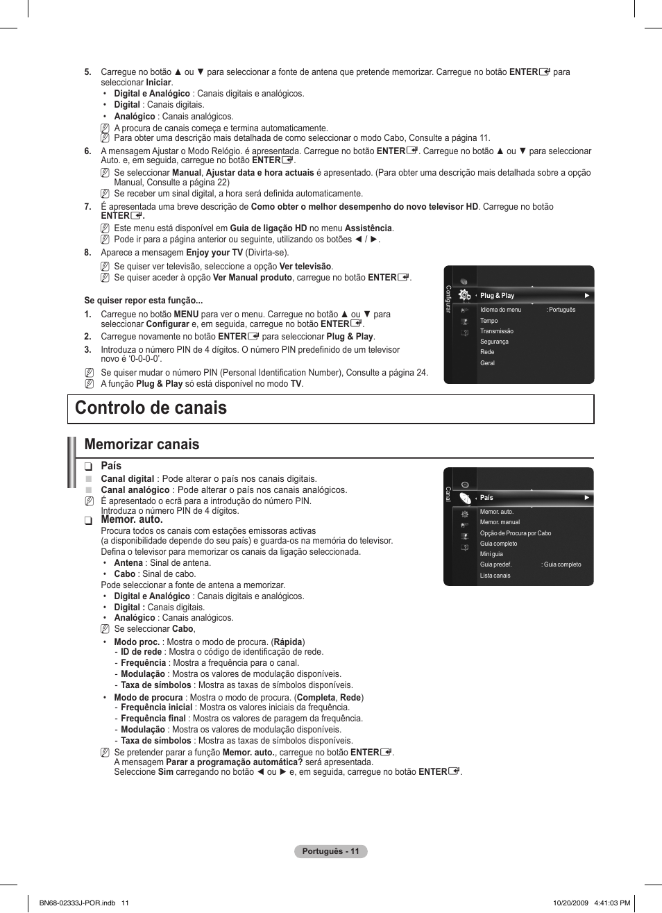 Controlo de canais | Samsung PS63B680T6W User Manual | Page 443 / 648